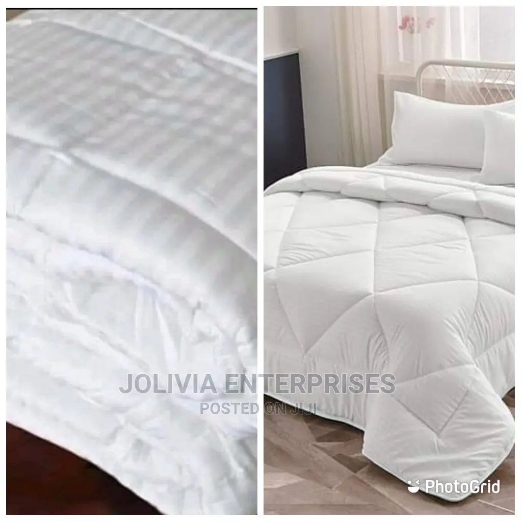 Hotel Quality White Striped Duvet