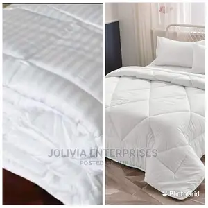 Hotel Quality White Striped Duvet