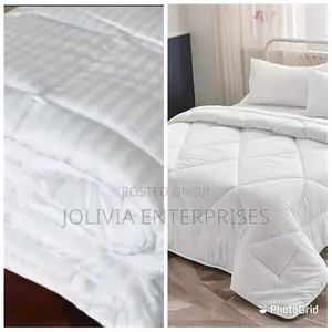 Hotel Quality White Striped Duvet