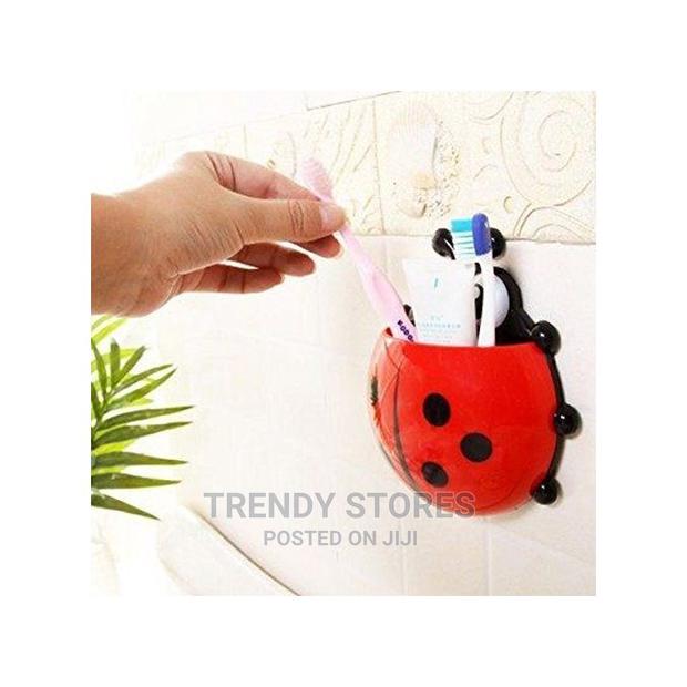 Ladybird Wall Mountable Toothbrush Holder - Red - main view