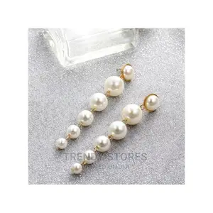 Simulated-pearl Drop Earrings