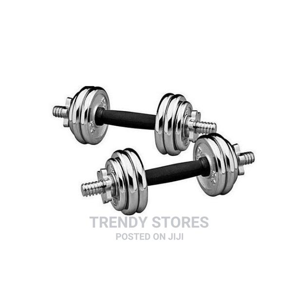 Pair Chrome Adjustable Dumbell Set - 10kgs