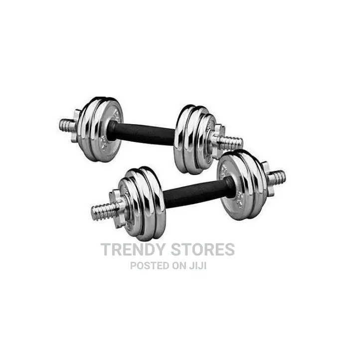 Pair Chrome Adjustable Dumbell Set - 10kgs