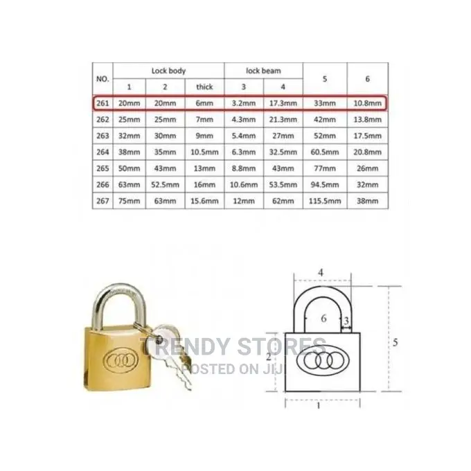 Tri Circle Padlock - Size 38mm No 264 3 Keys