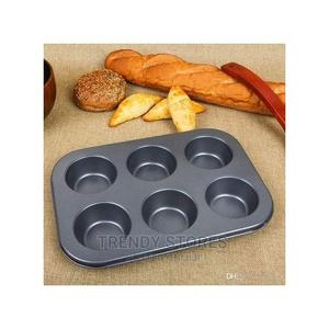 6 Holes Cup Cake Baking Tins +FREE 6 Re-Usable Cake Molds - thumbnail 2