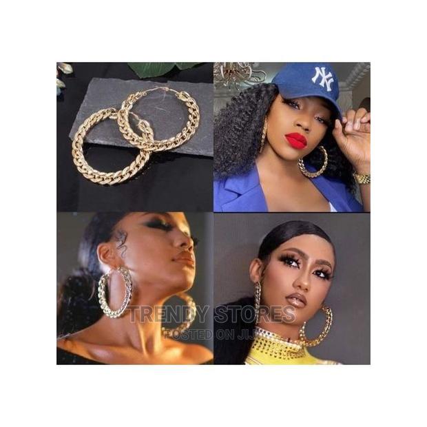 High Street Cuban Link Hoops - thumbnail 3