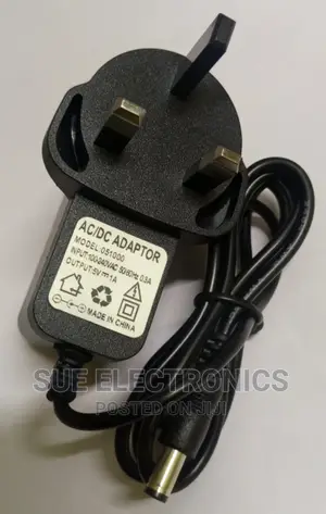 5v Volt Power Supply 3pin 1a Uk Plug Charger Ac/Dc Adapter B