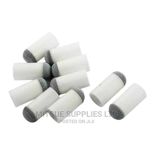 Set of 10 Pool Cue Tips- Push on ( White)