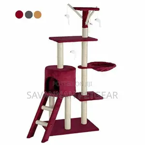 Hansi Cat Tree Condo With Toys, Hammock Ladder