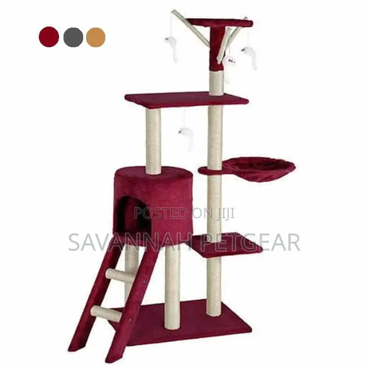 Hansi Cat Tree Condo With Toys, Hammock Ladder