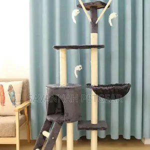 Hansi Cat Tree Condo With Toys, Hammock Ladder