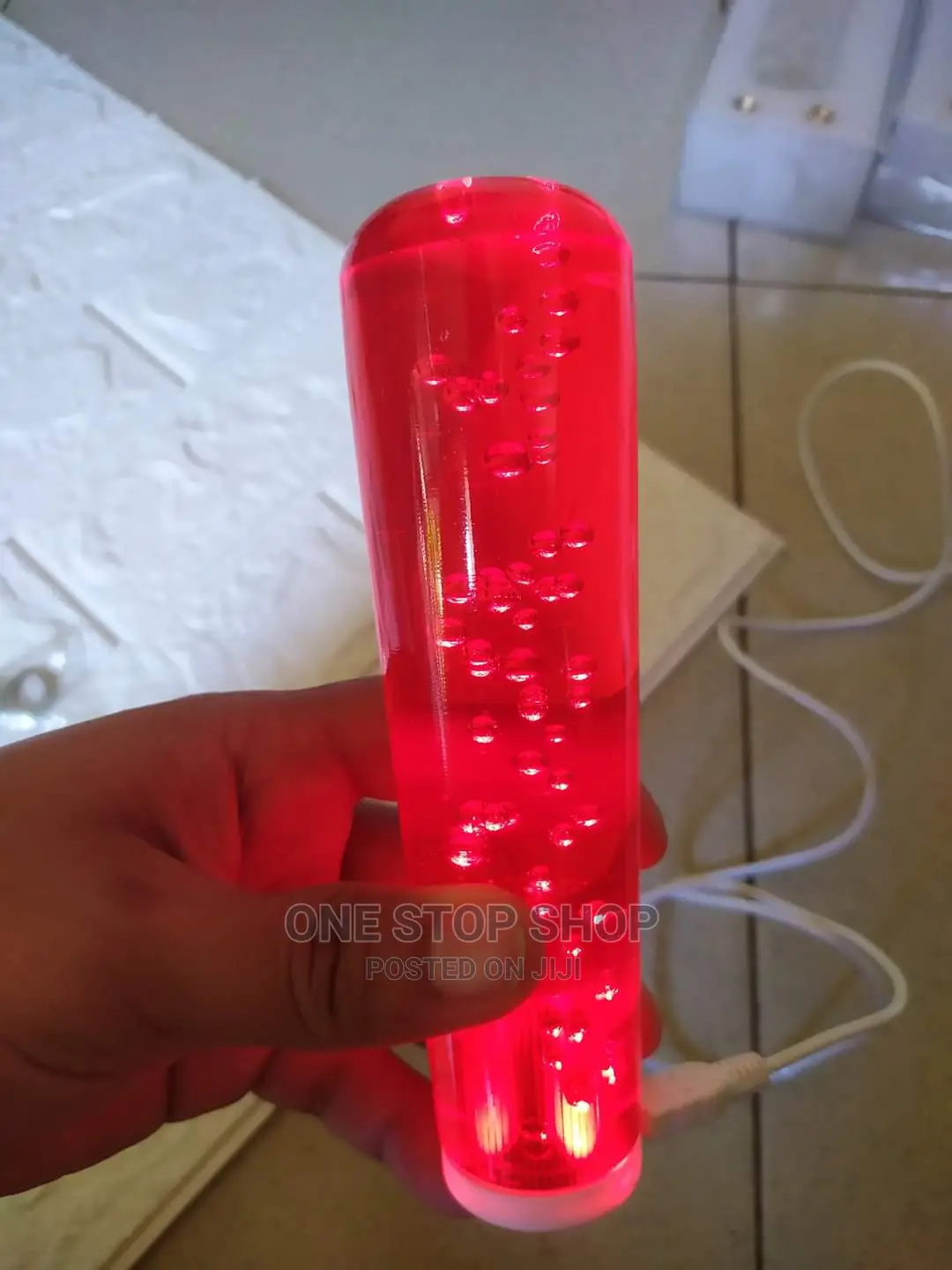 Red Bubble Crystal Gear Knob With Usb Light