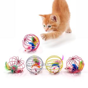Interactive Rolling Feather Cage Cat Toy - thumbnail 2