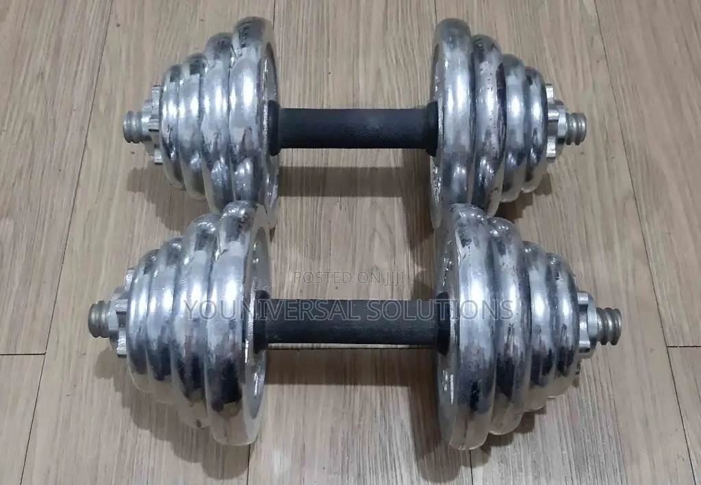 Adjustable 10kgs Chrome Dumbells