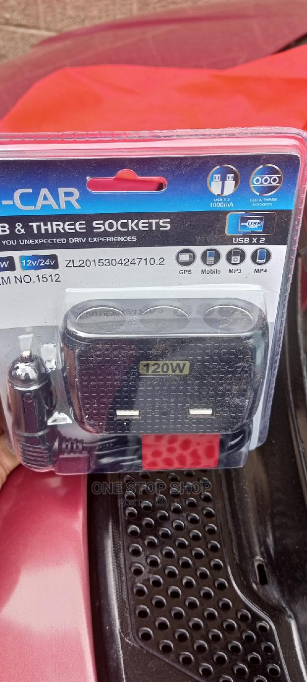 120w Tripple Socket Cigarette Lighter Extension