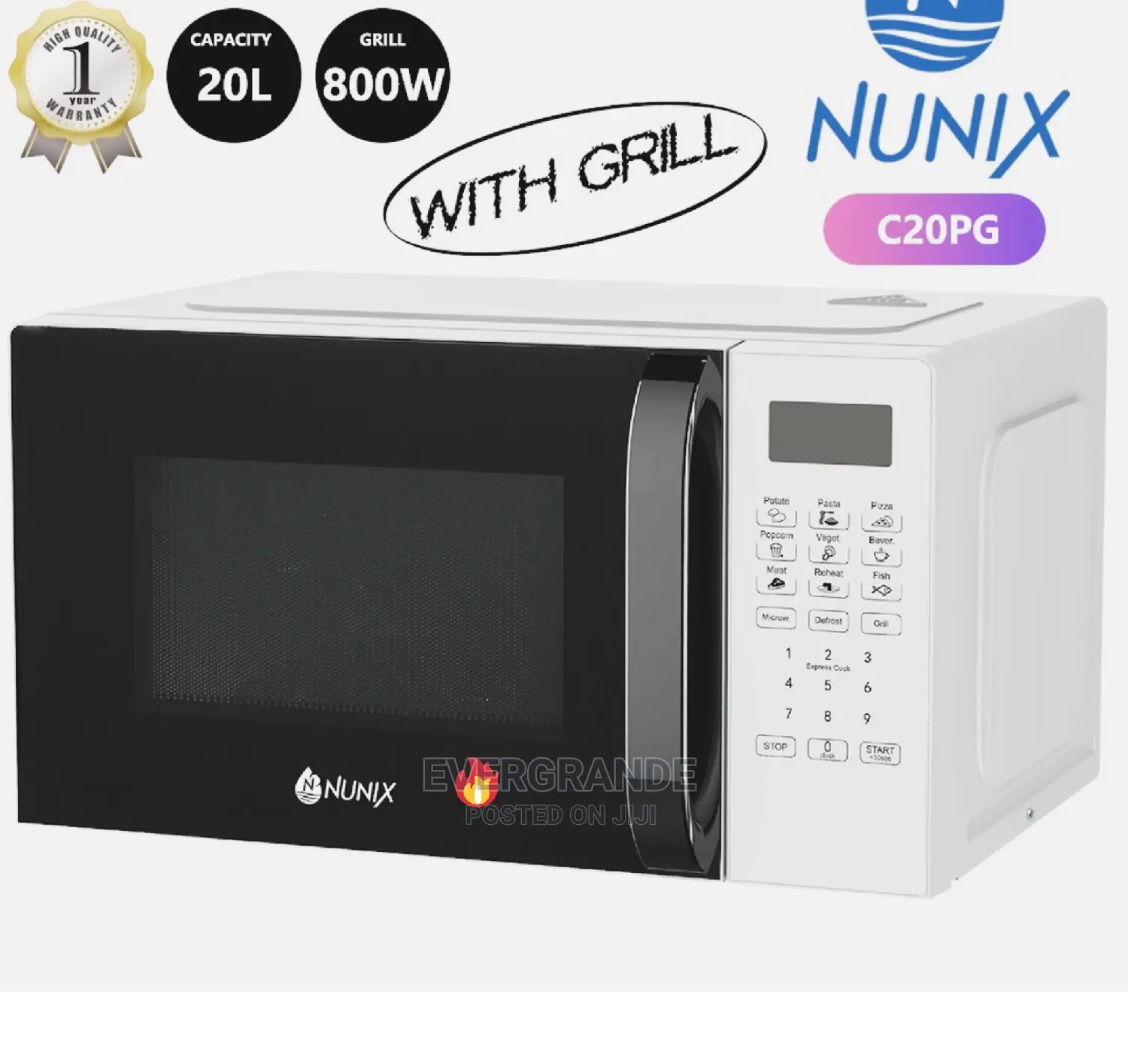 20 Litres Microwave With Grill - Nunix