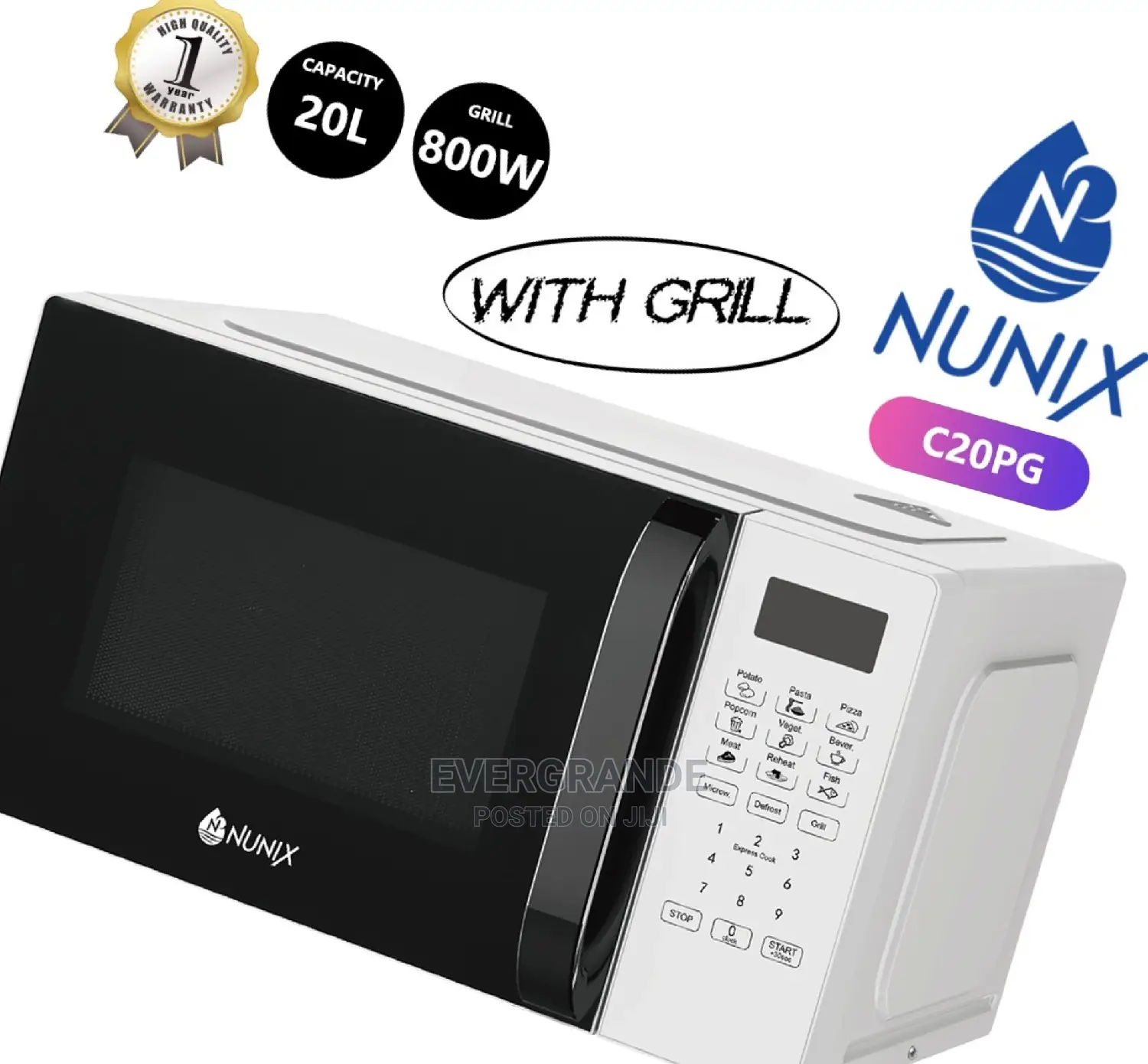 Microwave With Grill 800 Watts Nunix 20 L Cash 8499.