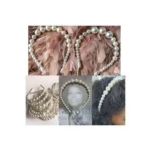 Pearl White Head Band-barrette Headwear Hairclips