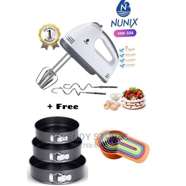 Portable Hand Mixer Plus Free Round Tins Measuring Cups - main view