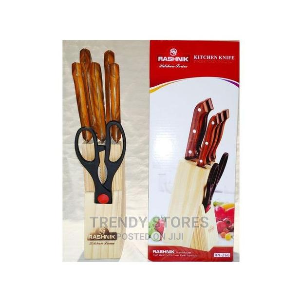 Rashnik Wooden Knife Rack With 7pcs Kit - main view