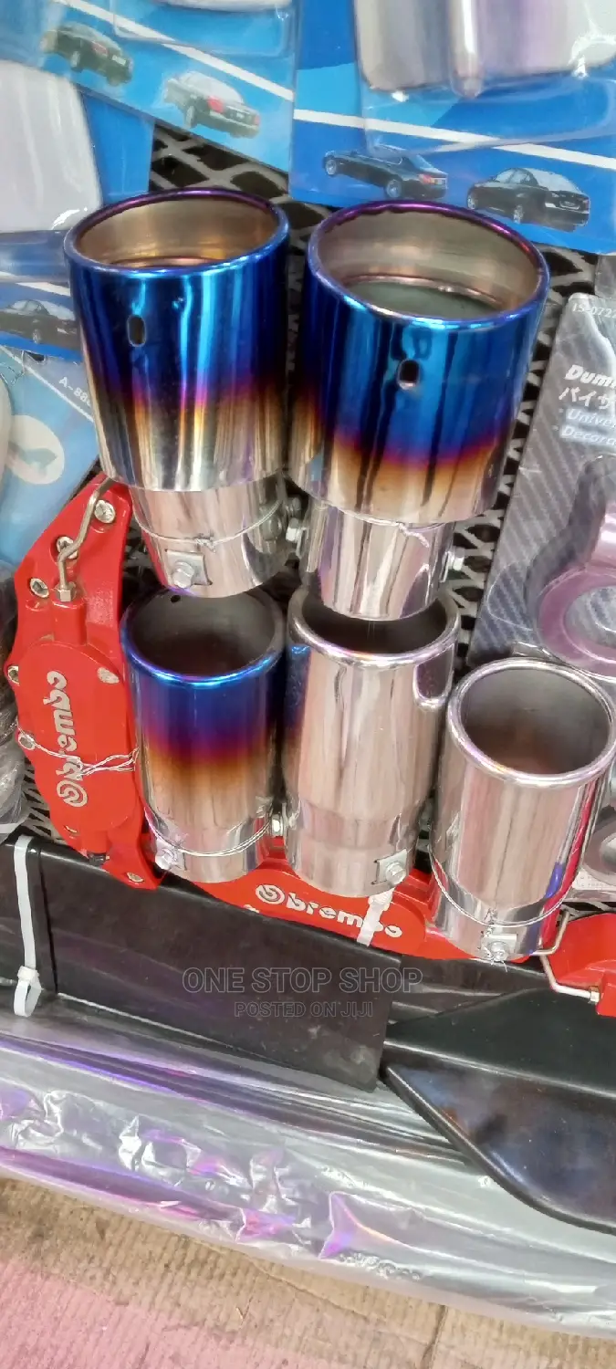 Universal End Exhaust Tip With Silver and Rainbow Color