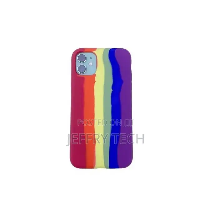 iPhone 11 Pro Rainbow Silicone Case + Free Screen Guard