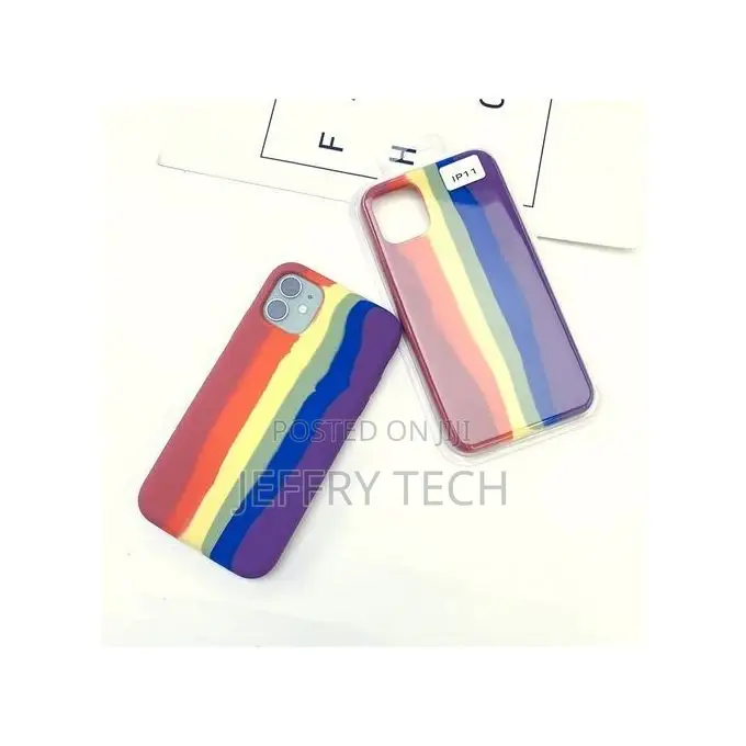 iPhone 11 Pro Rainbow Silicone Case + Free Screen Guard