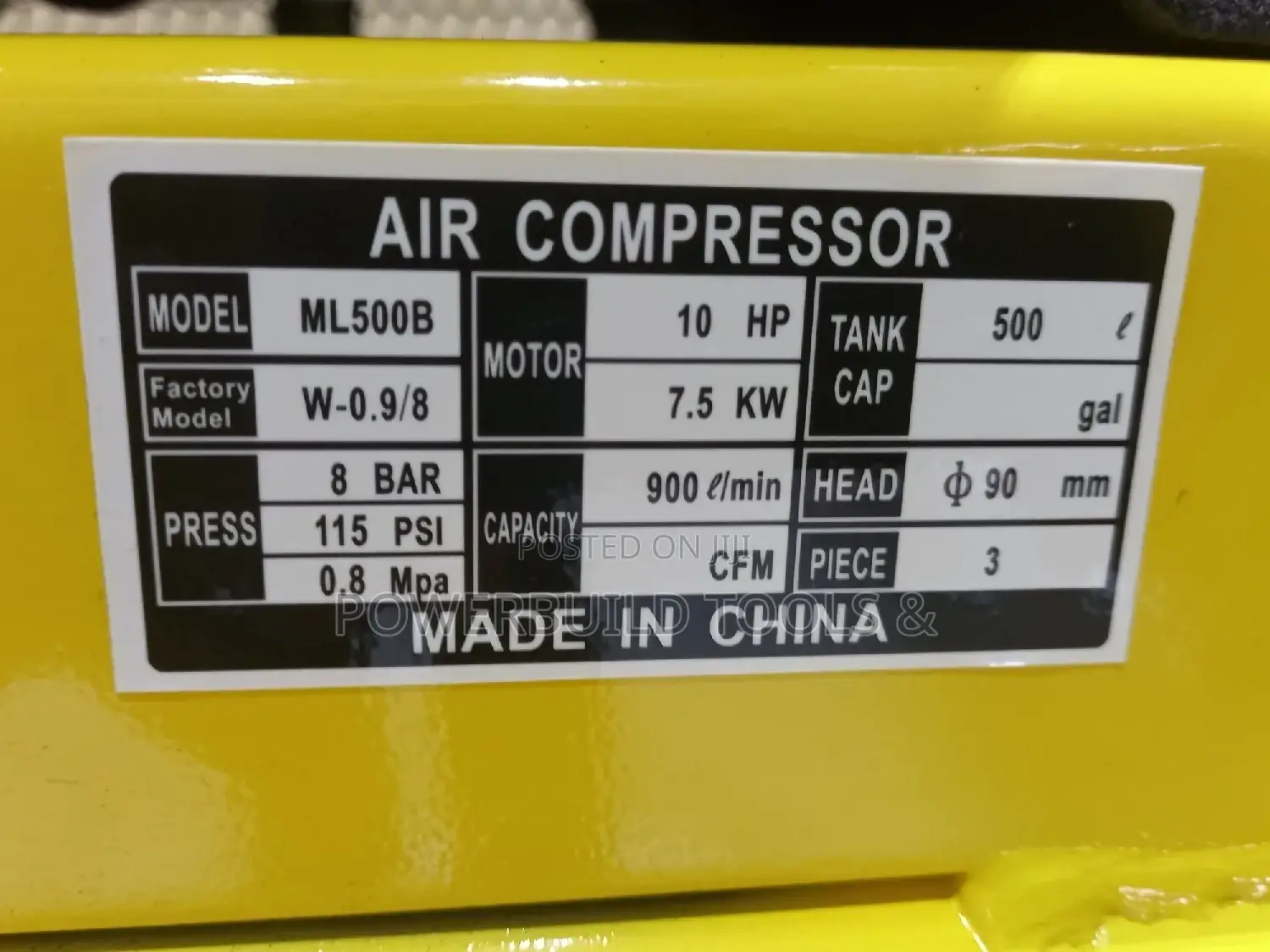 Electric Air Compressor 500ltrs(Ml500b)