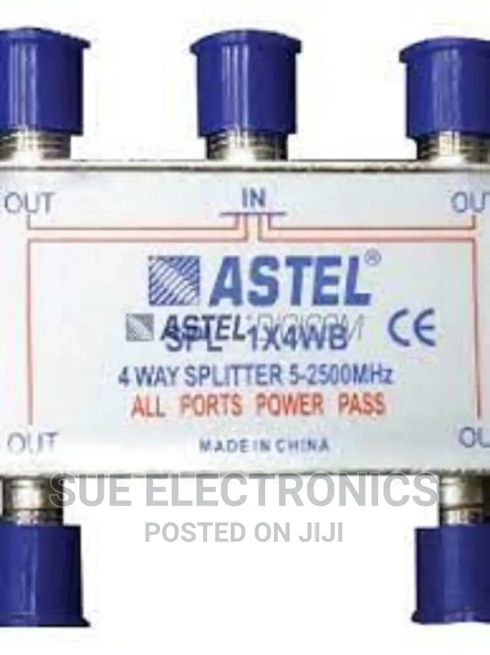 Astel 4 Way Satellite Antenna Cable TV Signal Splitter