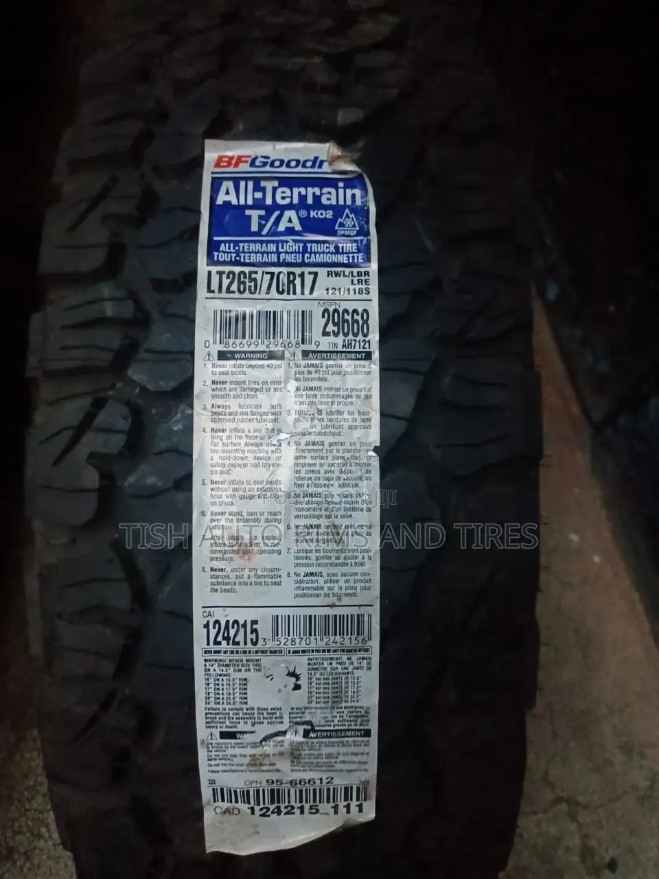 265/70r17 Bf Good Rich A/T