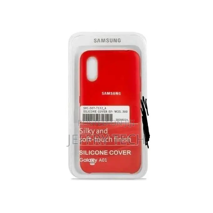 Samsung Galaxy A01 Silicone Back Case and Tempered Glass