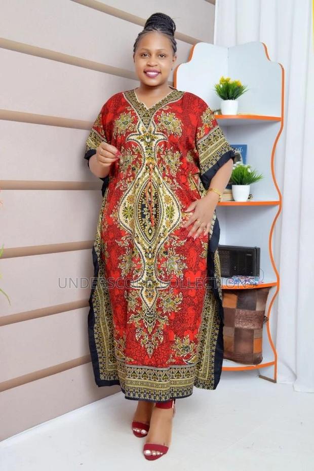 Ladies Free Size(Plus Size Fitting)Dashiki Maxi Dresses - thumbnail 3