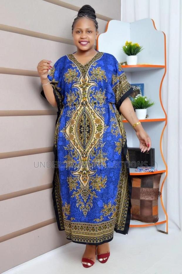 Ladies Free Size(Plus Size Fitting)Dashiki Maxi Dresses - thumbnail 2