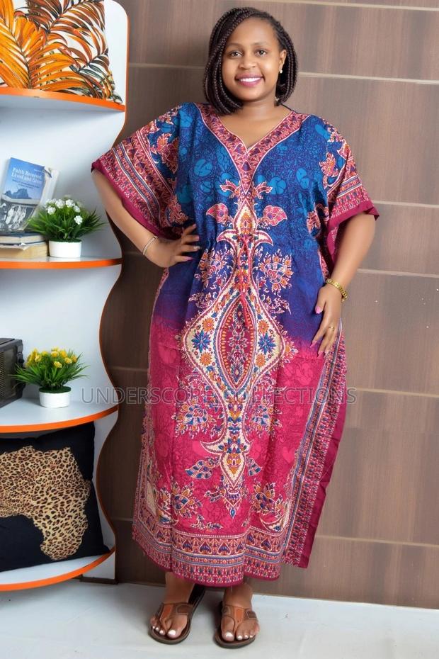 Ladies Free Size(Plus Size Fitting)Dashiki Maxi Dresses - thumbnail 4