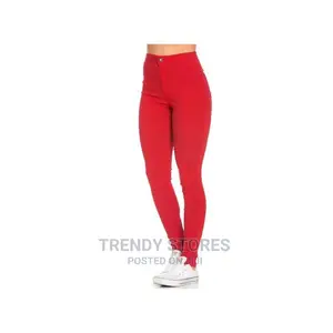 Red High Waist Jeans