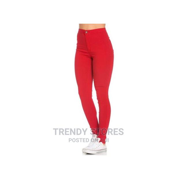 Red High Waist Jeans - thumbnail 3