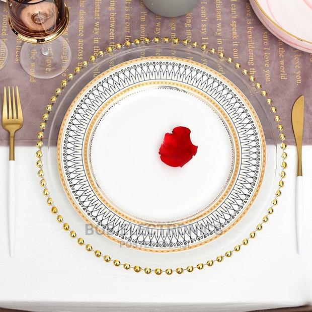 Gold Beads Charger Plates