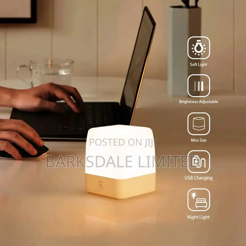 Night Light Touch Table Bedside Lamps Rechargeable Cube