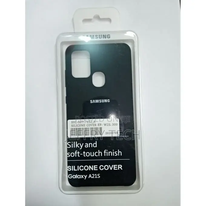 Samsung A21S Silicone Back Case - Black + Screen Protector