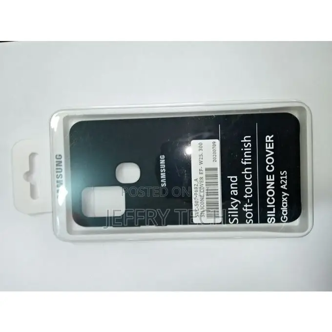 Samsung A21S Silicone Back Case - Black + Screen Protector