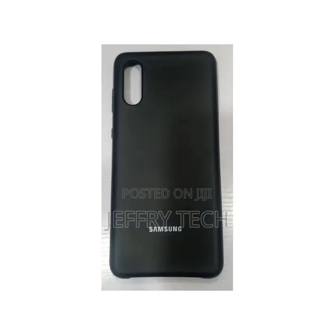 Samsung A02 Silicone Back Case + Free Screen Protector - Bla