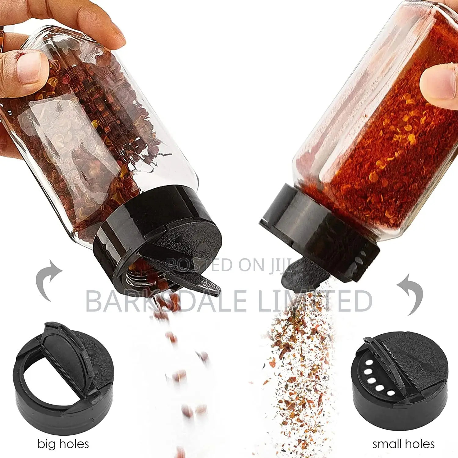 180ml Clear Salt Spice Pepper Shaker Glass Condiment Bottle