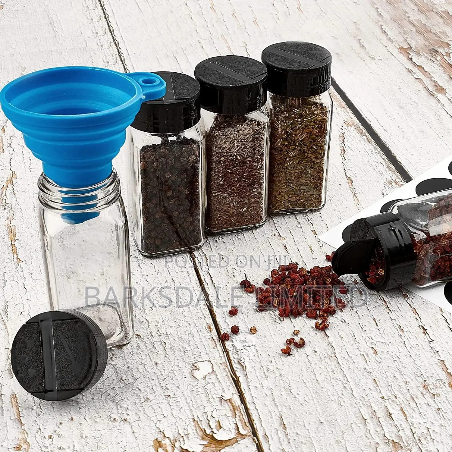 180ml Clear Salt Spice Pepper Shaker Glass Condiment Bottle