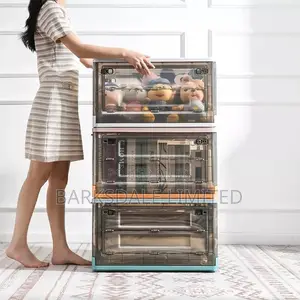 Plastic Storage 56l Box With Lid Wheels Collapsible Storage