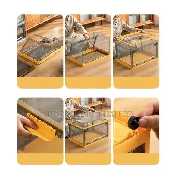 Plastic Storage 56l Box With Lid Wheels Collapsible Storage
