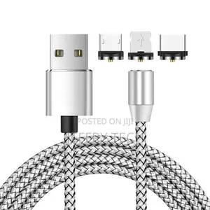 3 in 1 USB to 8 Pin + Type-C/Usb-C + Micro USB Magnetic Meta