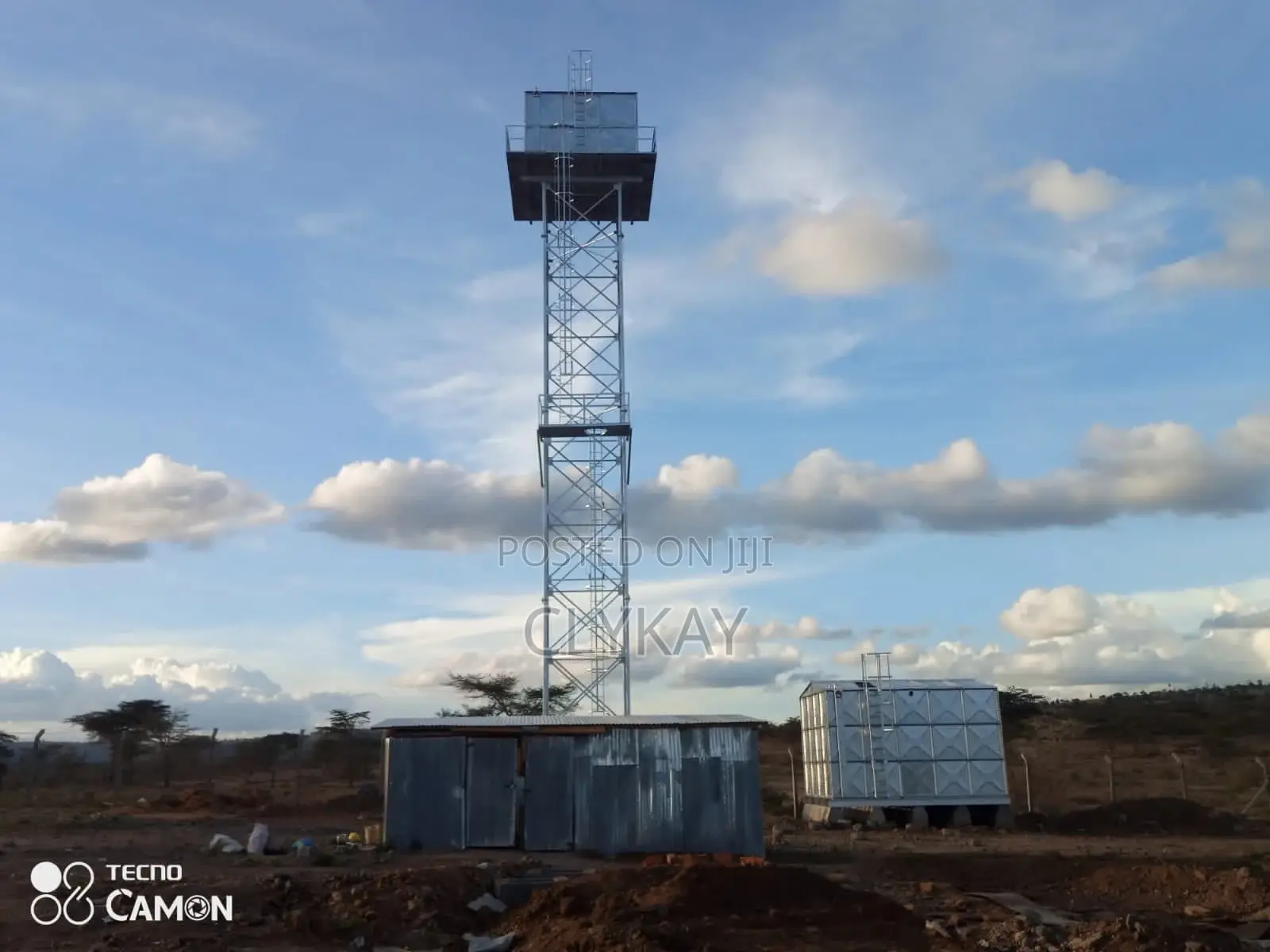 Steel Fabricated Water Tank With a Raised Tower