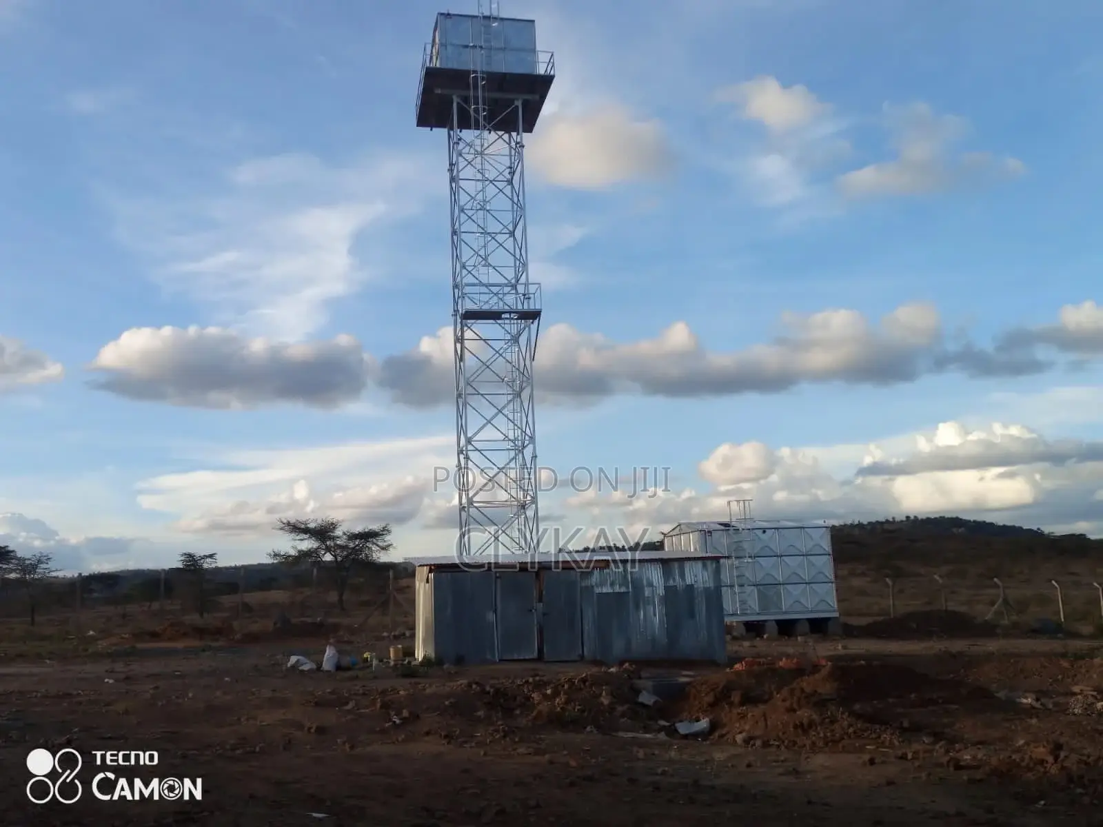 Steel Fabricated Water Tank With a Raised Tower