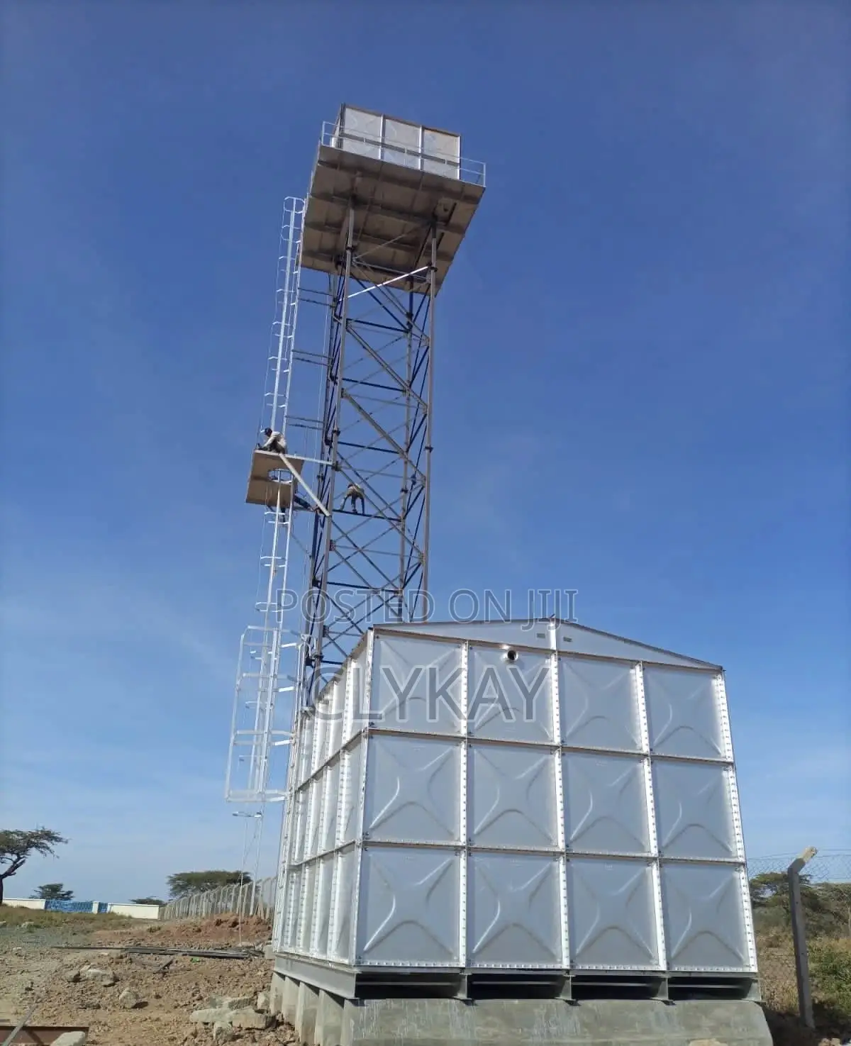Steel Fabricated Water Tank With a Raised Tower