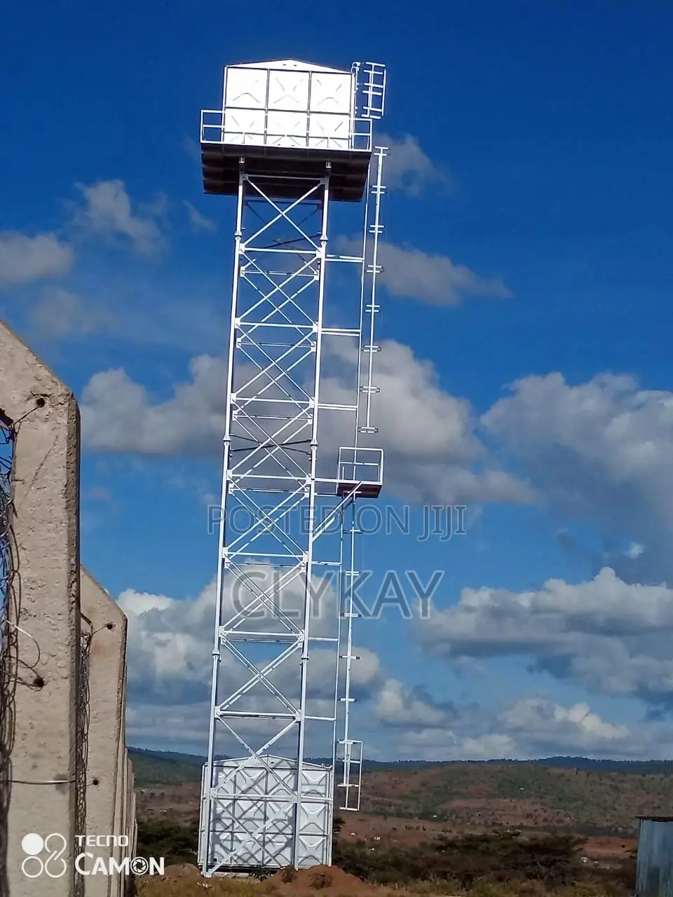 Steel Fabricated Water Tank With a Raised Tower
